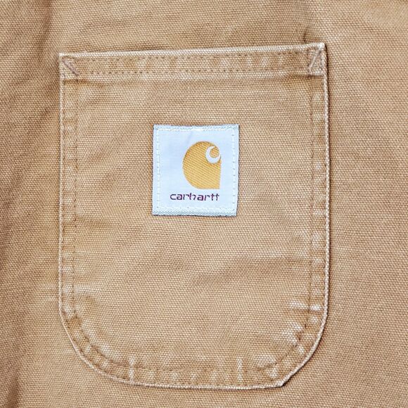 Carhartt Mens Sz 44T 6QCLT Red Quilt Lined Chore Barn Jacket Duck Brown USA - Picture 8 of 11